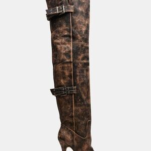 Steve Madden Distressed Brown Over-the-Knee Boots currently sold out Baddie Boot
